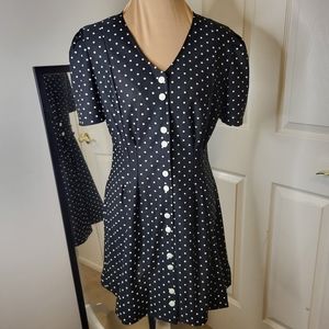 Tabby of California - Black and White Polka-dot Dress, Size See Measurem…